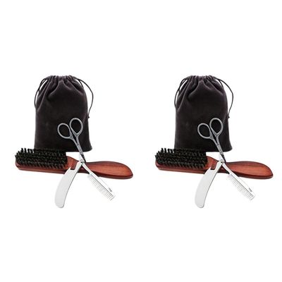 FRCOLOR 2 Sets Beard Care Set Beard Comb for Mens Grooming Includes and Cloth Bag