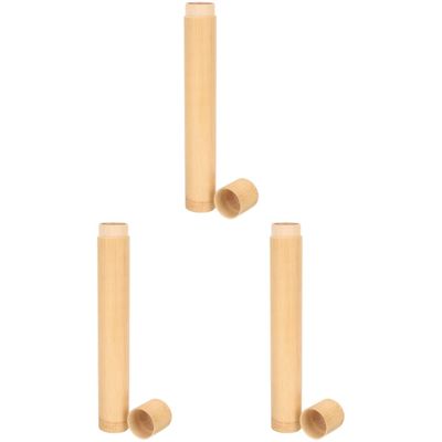 Cabilock 3pcs Toothbrush Bamboo Tube Case Portable Travel Organizer for Toothbrush Compact and Convenient for Home and Outdoor Use for Business Trips and Health Travel