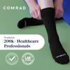Comrad 3-Pack Knee-High Compression Socks for Multipurpose Wear (Solid Black, Medium) - Premium Nylon Support Socks are Thin & Breathable for Pregnancy, Nurses, & Athletes - Men & Women, Black, M view 3