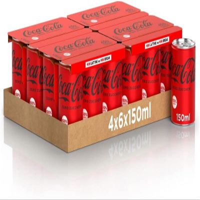 24 x Coca Cola Zero Sugar mini cans, carbonated drink, 150 ml, soft drink