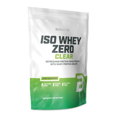 BioTechUSA Iso Whey Zero Clear Drink Powder, Refreshing, Sugar-Free, Lactose-Free, Gluten-Free, 5 Fruity Flavors, 88 kcal, 21g Protein, BCAAs, 1000 g, Lime