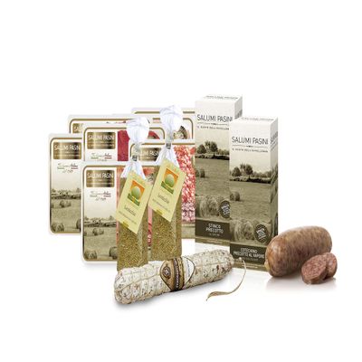 New Years Eve Dinner Box Salumi Pasini | Special Basket for the Festivities | Traditional Italian products | 3.2 Kg | Gourmet box