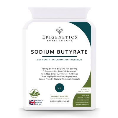 Sodium Butyrate | Highest Strength 780mg Butyric Acid | Postbiotics Supplements for Gut & Digestive Health with Delayed Release Capsules | 90 Vegan Capsules | Made in UK