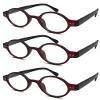 TWINKLE TWINKLE Unisex Retro Small Round Oval Design 15 Colours Available Reading Glasses/Spring Hinge R887 (3 Pairs Matte Burgundy, +1.00 Magnification) view 1
