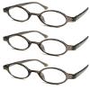 TWINKLE TWINKLE Unisex Retro Small Round Oval Design 15 Colours Available Reading Glasses/Spring Hinge R887 (3 Pairs Bright Grey, +0.50 Magnification) view 1