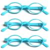 TWINKLE TWINKLE Unisex Retro Small Round Oval Design 15 Colours Available Reading Glasses/Spring Hinge R887 (3 Pairs Mint Blue, 0.50 Magnification) view 1