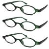 TWINKLE TWINKLE Unisex Retro Small Round Oval Design 15 Colours Available Reading Glasses/Spring Hinge R887 (3 Pairs Dark Green, +2.25 Magnification) view 1