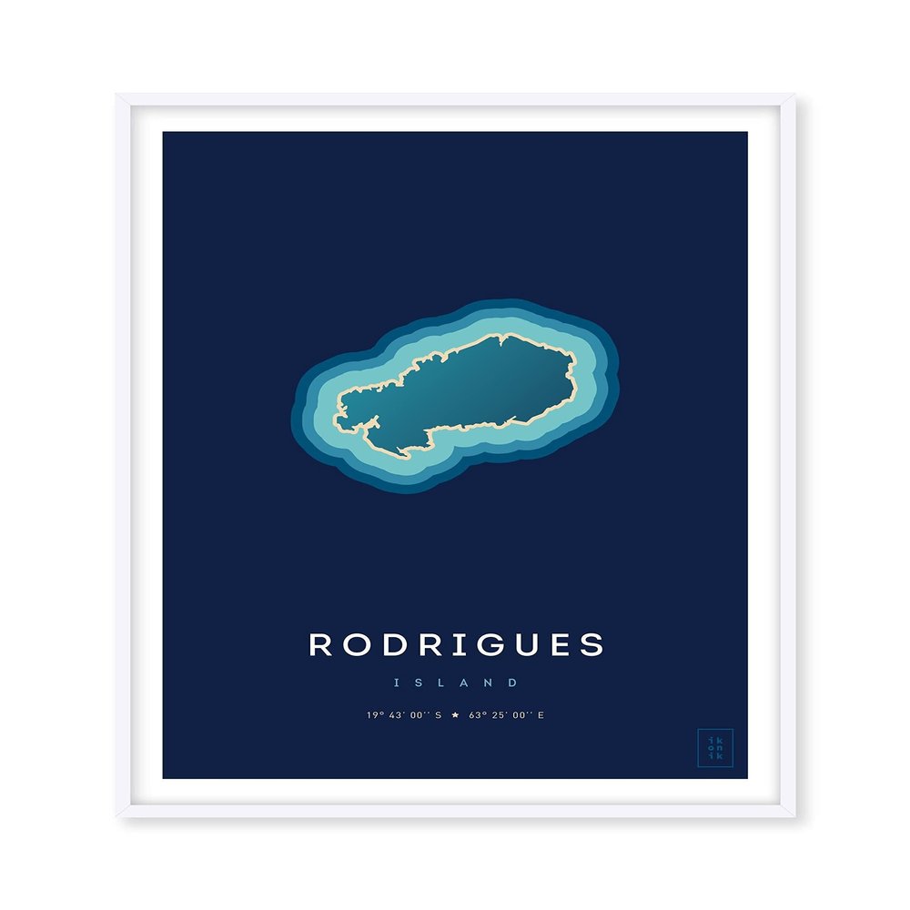 Affiche de l'le Rodrigues - 30 x 40 cm
