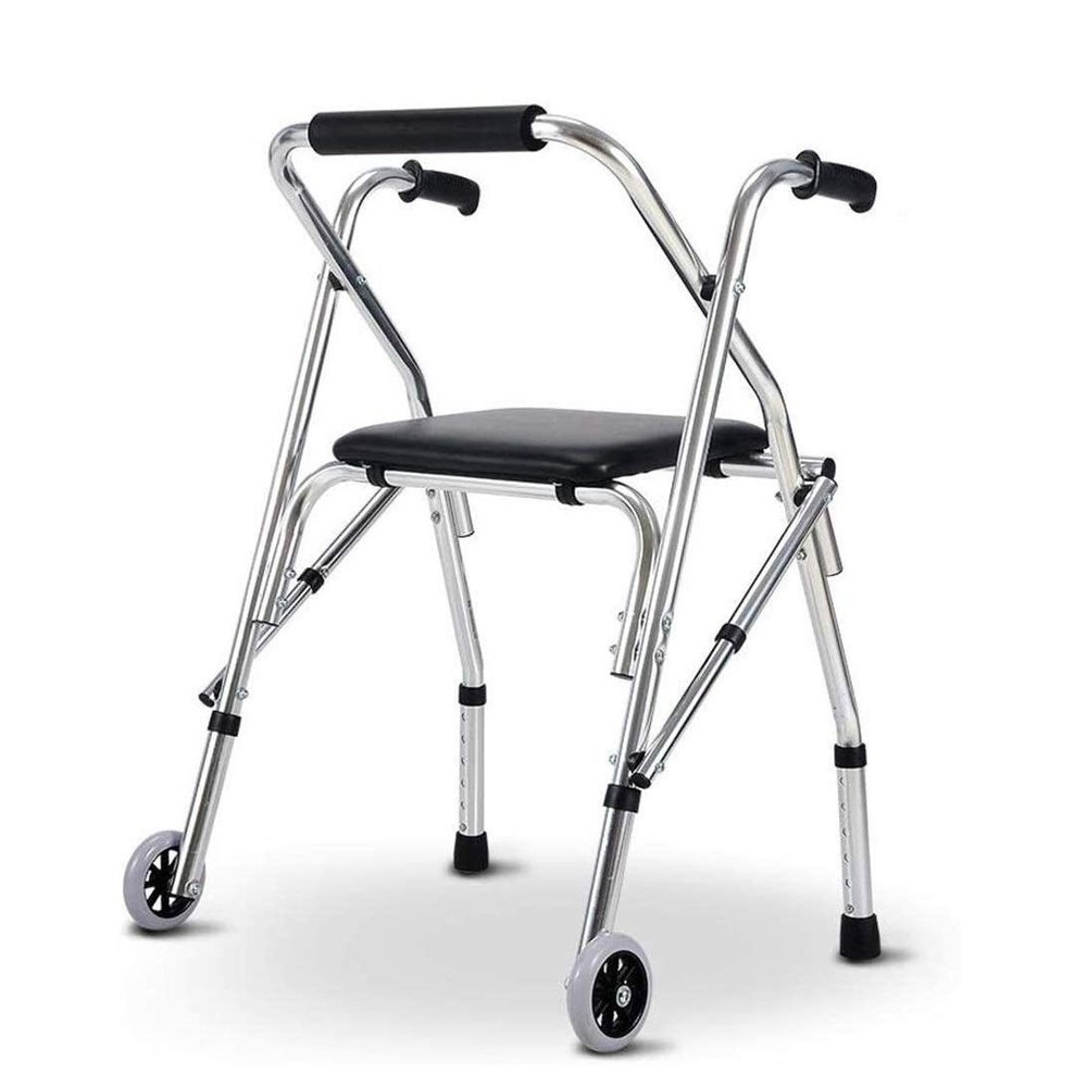 mobility walker for seniors rollator Rollator Walker With Seat And Wheels, Portable Lightweight Folding Seniors Step Assist, For House Outdoor