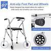 mobility walker for seniors rollator Rollator Walker With Seat And Wheels, Portable Lightweight Folding Seniors Step Assist, For House Outdoor view 3