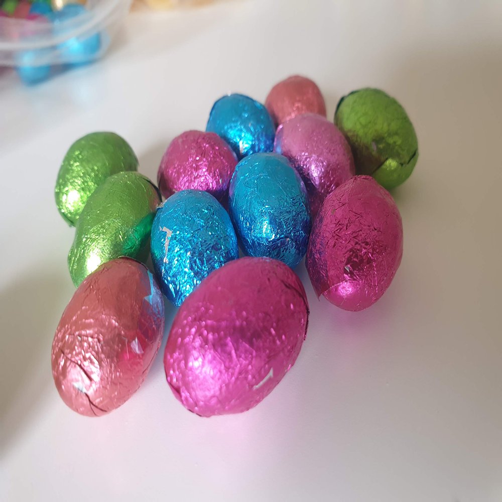 Chocolate Eggs Multi Colour Foil Wrapped (1000g)