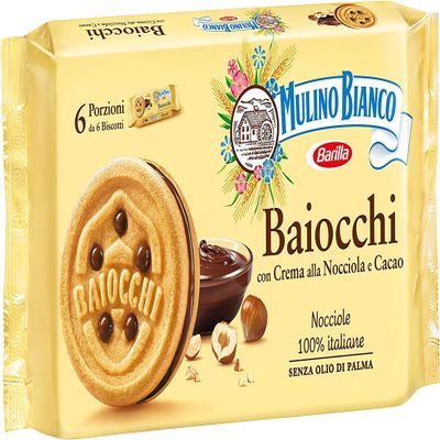 3 x Mulino Bianco Baiocchi Chocolate Crinkle Biscuits Cake with Chocolate 336 g Multi Pack Snack