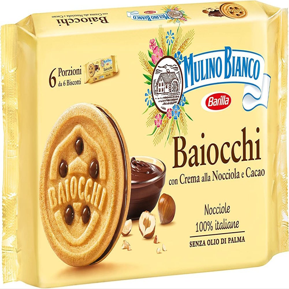3 x Mulino Bianco Baiocchi Chocolate Crinkle Biscuits Cake with Chocolate 336 g Multi Pack Snack