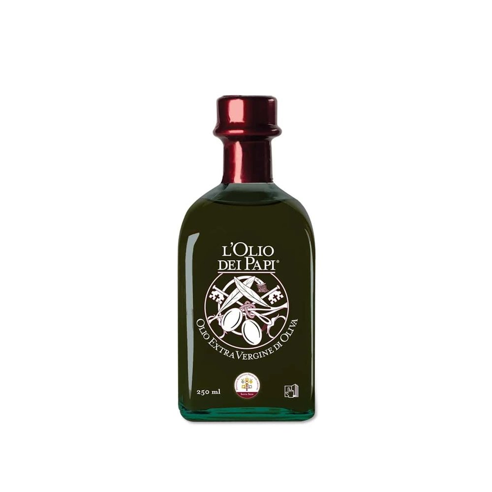 L'Olio dei Papi 100% Italian Extra Virgin Olive Oil cold extracted produced from the centuries-old olive groves of the ancient lands of the Popes 0,25 LT (bottle)