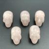 LiLiyagem 5pc Natural Crystal Clear Quartz Small Skull Carved Skull Statue Sculptures Skull Gem Reiki Heal (Mini Rose Quartz Skull 5pc) view 1