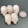 LiLiyagem 5pc Natural Crystal Clear Quartz Small Skull Carved Skull Statue Sculptures Skull Gem Reiki Heal (Mini Rose Quartz Skull 5pc) view 3