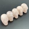 LiLiyagem 5pc Natural Crystal Clear Quartz Small Skull Carved Skull Statue Sculptures Skull Gem Reiki Heal (Mini Rose Quartz Skull 5pc) view 4