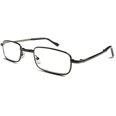 Men's Foldable Metal Reading Glasses/Comfort Arms + Easy-Hold Shell Case R240 (1 pcs Gun Metal, +1.75 Magnification)