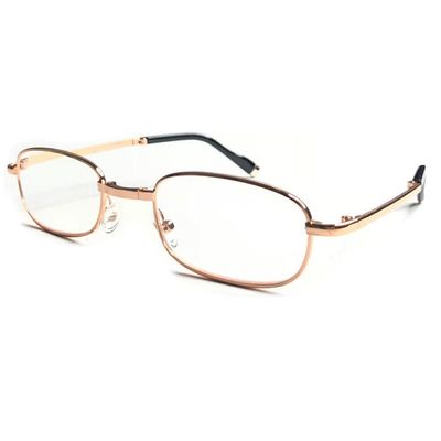 Women's Foldable Metal Reading Glasses/Comfort Arms + Easy-Hold Shell Case R241 (1 pcs Gold, +2.00 Magnification)