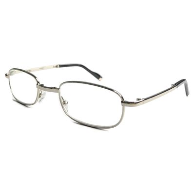 Women's Foldable Metal Reading Glasses/Comfort Arms + Easy-Hold Shell Case R241 (1 pcs Silver, +4.00 Magnification)