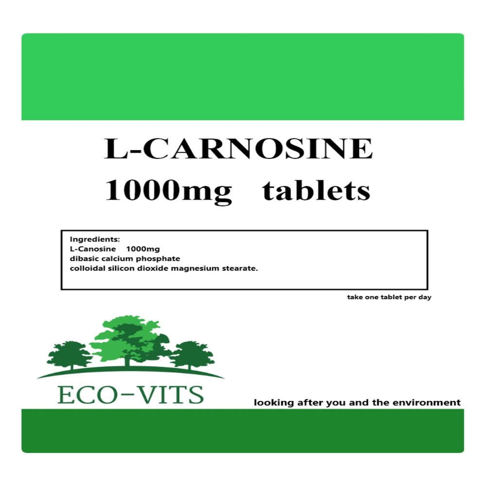 L-Carnosine Supplement 1000mg (120 Tablets), Cellular Health & Longevity, Healthy Aging, Antioxidant & Free Radical Defense, Healthy Muscle Function, Cognitive Health & Brain Function