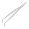 20cm Angled Slanted Tip Metal Curved Tweezer Silver Tone view 1