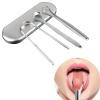 3 PCS Tongue Scraper for Adults with U-shaped & Hollowed-out & Spooned Stainless Steel Tongue Cleaner with Metal Travel Case Bad Breath Remedy view 1