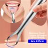 3 PCS Tongue Scraper for Adults with U-shaped & Hollowed-out & Spooned Stainless Steel Tongue Cleaner with Metal Travel Case Bad Breath Remedy view 4