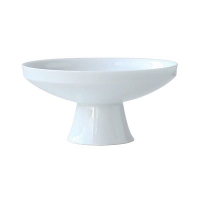Fruit Bowls Creative High-footed Ceramic Fruit Plate Dessert Plate Fruit Tray Rack Home Living Room Coffee Table Snack Candy Saucer fruit basket (Color : White)
