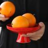 LUCBEI Fruit Bowls Creative High-footed Ceramic Fruit Plate Dessert Plate Fruit Tray Rack Home Living Room Coffee Table Snack Candy Saucer fruit basket (Color : Red) view 4