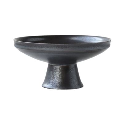 Fruit Bowls Creative High-footed Ceramic Fruit Plate Dessert Plate Fruit Tray Rack Home Living Room Coffee Table Snack Candy Saucer fruit basket (Color : Black)
