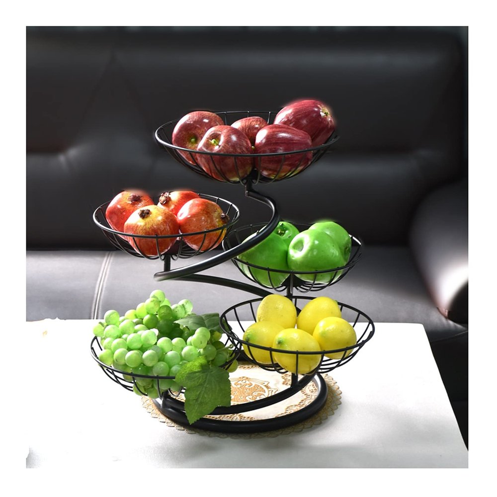 Fruit Bowls Multi-layer Fruit Tray Living Room Home Coffee Table Creative Candy Tray Large Capacity Simple Modern Fruit Basket fruit basket (Color : B)