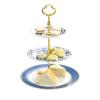 Fruit Bowls Ceramic Snack Rack Three-Layer Fruit Plate Hotel Light Luxury Home Living Room Multi-Layer European-Style Fruit Cake Rack Fruit Basket (Color : B) view 1