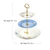 Fruit Bowls Ceramic Snack Rack Three-Layer Fruit Plate Hotel Light Luxury Home Living Room Multi-Layer European-Style Fruit Cake Rack Fruit Basket (Color : B) view 2