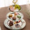Fruit Bowls Ceramic Snack Rack Three-Layer Fruit Plate Hotel Light Luxury Home Living Room Multi-Layer European-Style Fruit Cake Rack Fruit Basket (Color : B) view 3