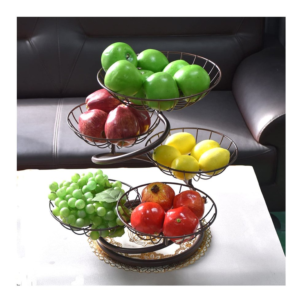 LUCBEI Fruit Bowls Multi-layer Fruit Tray Living Room Home Coffee Table Creative Candy Tray Large Capacity Simple Modern Fruit Basket fruit basket (Color : A)