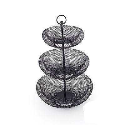 Fruit Bowls Three Tiered Tray Fruit Tray Home Living Room Tea Multi-layer Fruit Tray Fashion Multifunctional Fruit Basket fruit basket (Color : B)