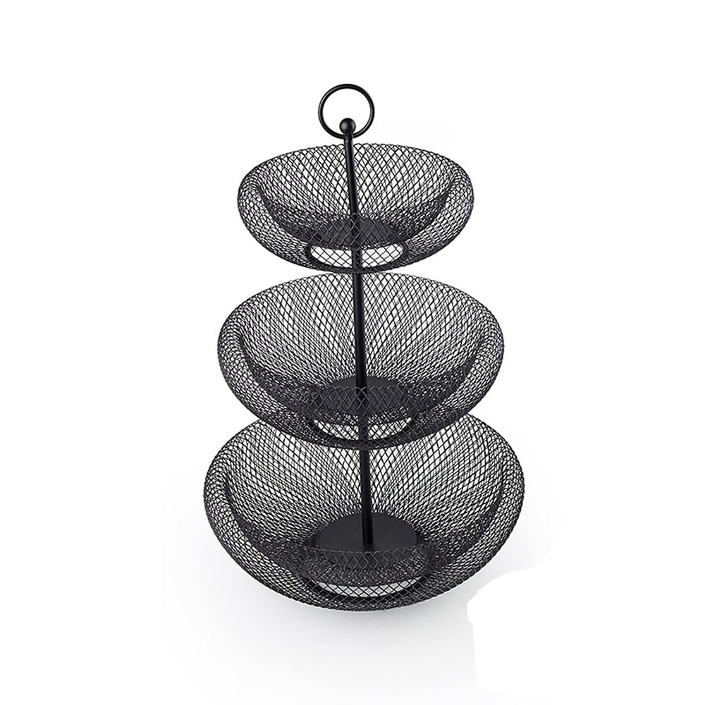 Fruit Bowls Three Tiered Tray Fruit Tray Home Living Room Tea Multi-layer Fruit Tray Fashion Multifunctional Fruit Basket fruit basket (Color : B)