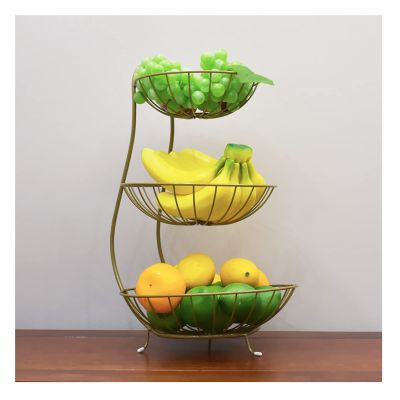 Fruit Bowls Tea Party Multi-layer Fruit Basket Living Room Creative Fashion Fruit Tray Simple Chinese Modern Luxury Storage Rack fruit basket (Color : A)