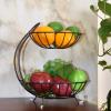 Fruit Bowls Tea Party Multi-layer Fruit Basket Living Room Creative Fashion Fruit Tray Simple Chinese Modern Luxury Storage Rack fruit basket (Color : A) view 3