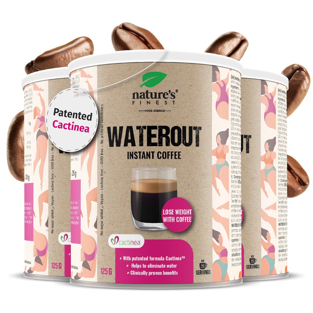 Nature's Finest by Nutrisslim WaterOut Coffee Powder, Vegan Arabica Detox Slim Coffee for Weight Support, Anti-Bloat, and Energy Boost, 125g