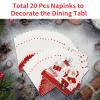 20Pcs Christmas Napkins Paper 33cm Christmas Serviettes - Traditional Santa Claus Red Napkins Christmas Xmas Dinner Napkins view 3