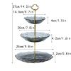 Fruit Bowls 3 Layer Fruit Tray Living Room Household Cake Snack Tray Shelf Glass Double-layer Snack Candy Tray fruit basket (Color : A) view 2