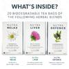 NutraTea - The Healthy Wellbeing Gift Box - Herbal Teas Perfect For Self Care & Wellbeing - Tea Gift Box For Birthdays, Get Well Soon & Christmas - Herbal Tea Gift Set - 60 Tea Bags | 3 Flavours view 3