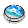 The Sea Fashion Round Pill Box, 3 Compartment Pill Box, Portable Travel Pill Box, Can Be Placed in Your Pocket Or Purse view 2