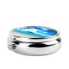 The Sea Fashion Round Pill Box, 3 Compartment Pill Box, Portable Travel Pill Box, Can Be Placed in Your Pocket Or Purse view 3