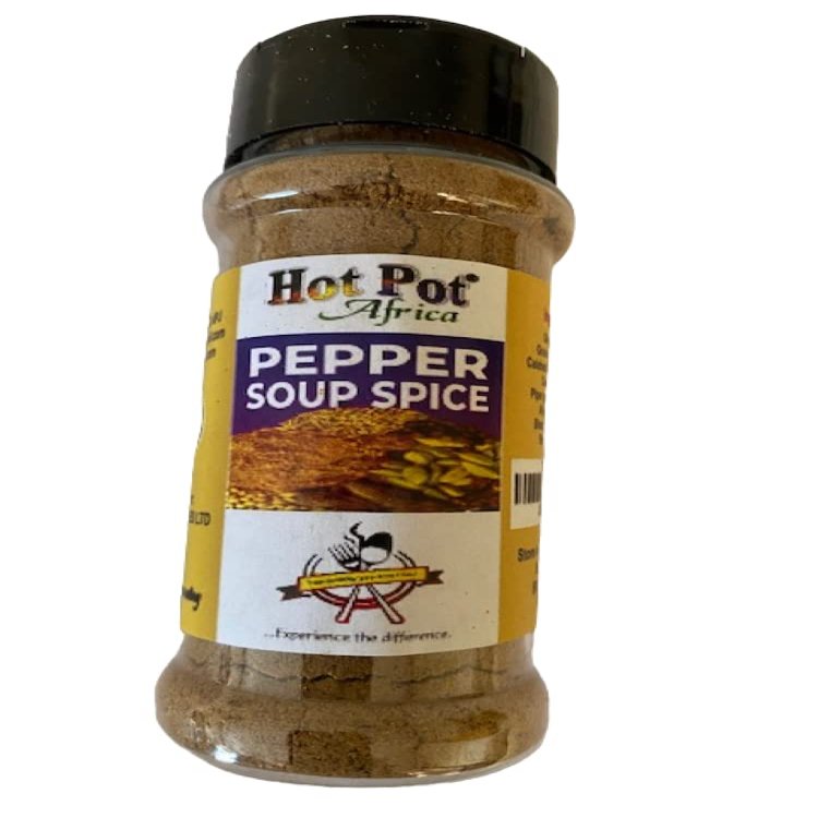Hot Pot Africa Pepper Soup Spice seasoning (2pks)- Natural (100g each) West African soups, dishes and stews, aromatic, suitable for vegetarian and organic