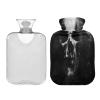 Mnsruu Sugar Skull on Black Grunge Hot Water Bottle with Velvet Cover, 1L Transparent Hot Water Bag for Hand Pain Relief Hot Cold Therapy Cramps view 3