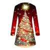 TURWXGSO Women's Dresses UK Sale Christmas Dresses Clearance Xmas Tree Print Party Dresses Round Neck Long Sleeve Sweatshirt Dresses Casual Loose Jumper Dresses view 4