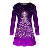 TURWXGSO Women's Dresses UK Sale Christmas Dresses Clearance Xmas Tree Print Party Dresses Round Neck Long Sleeve Sweatshirt Dresses Casual Loose Jumper Dresses view 3